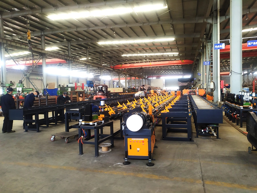 Sawing and threading production line