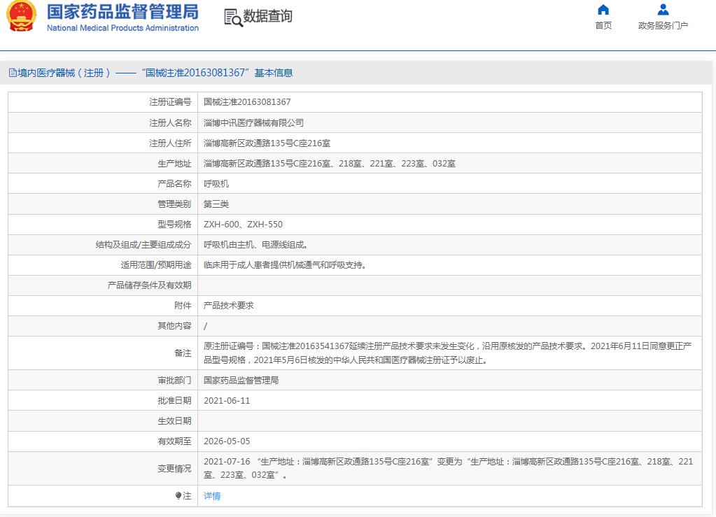 中訊國產(chǎn)呼吸機